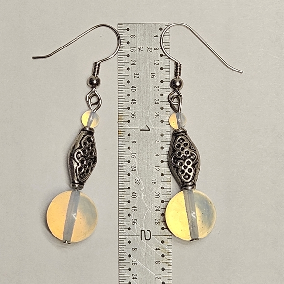 Handmade Opalite Beaded Earrings - Picture 6 of 6